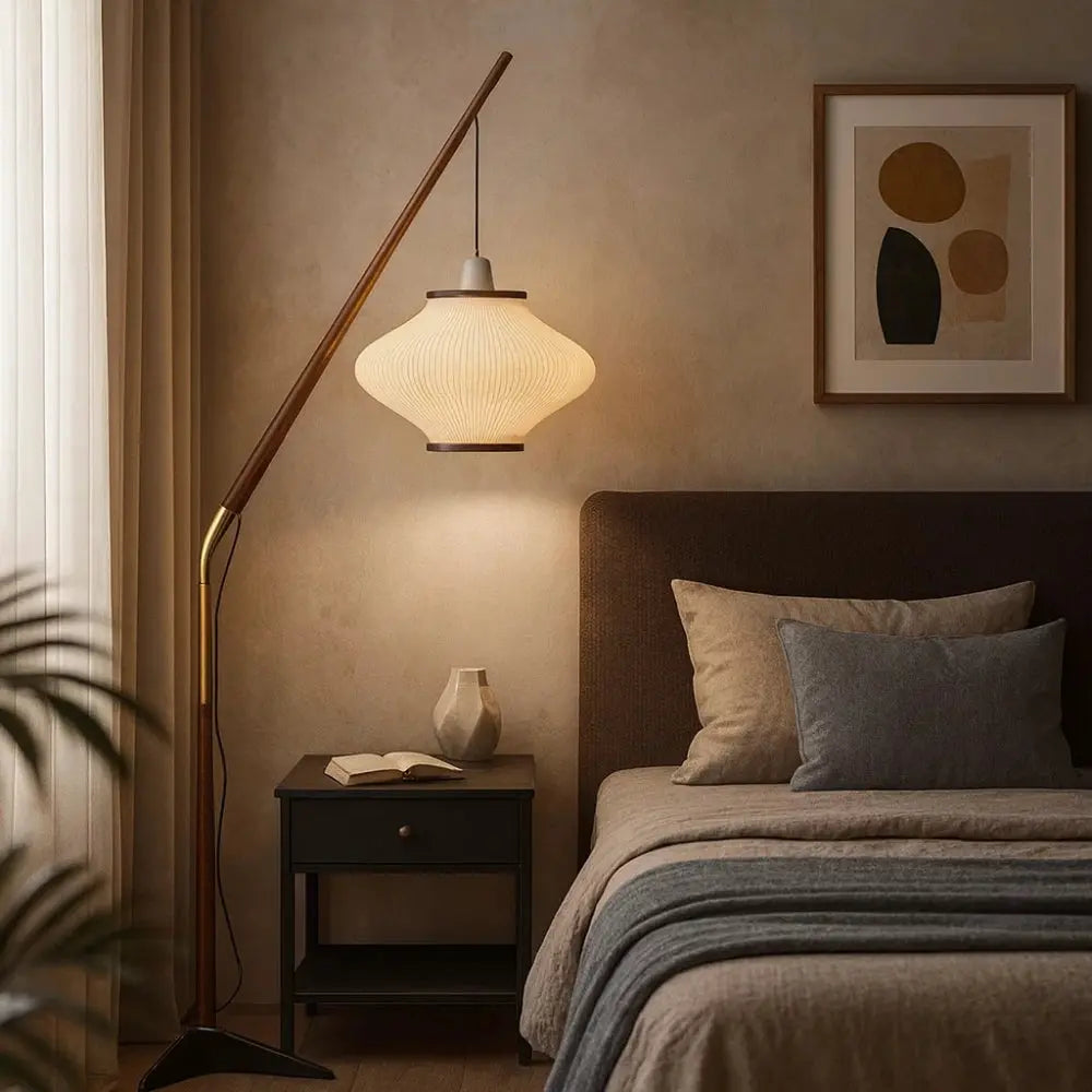 Lampadaire Moderne Sur Pied - Courbe Bois Médiévale | Eldoryn - | Delvanie