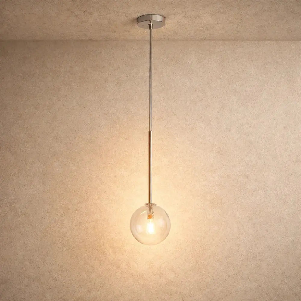 Luminaire En Verre Suspension - Sphère Dorée | Vaelorn