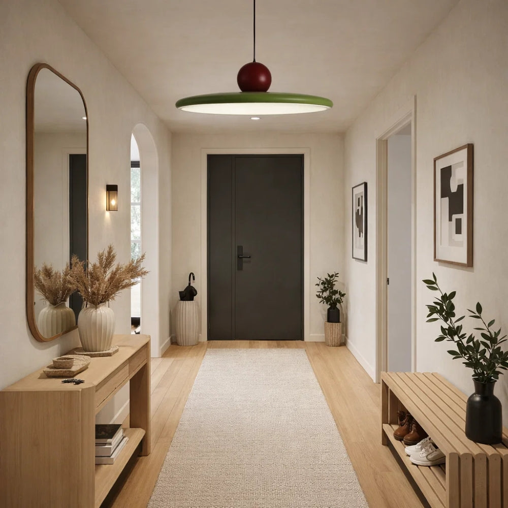 Luminaire Suspension Industriel - Disque Sculptural Laqué | Orbarys - | Delvanie