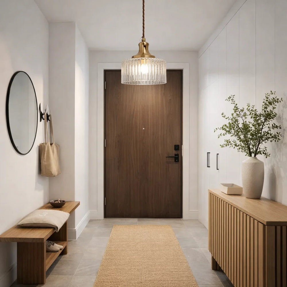 Luminaire Suspension Verre - Verre Cylindrique Vintage | Verrelia - | Delvanie