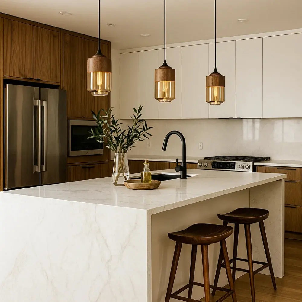 Luminaire en bois suspension - Aura Naturelle | Norwën - | Delvanie