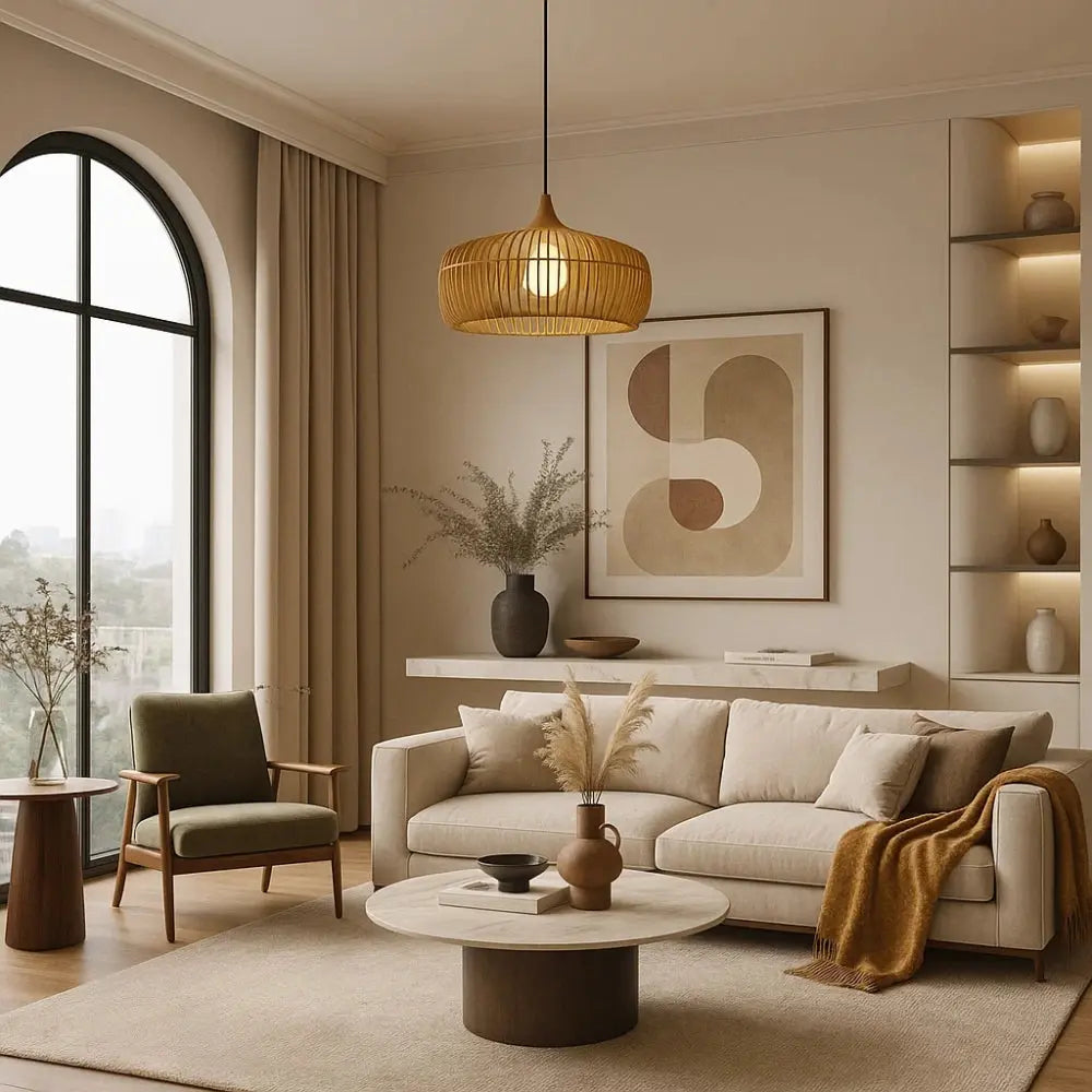 Suspension Luminaire Bois - Charme Zen | Japandi - | Delvanie