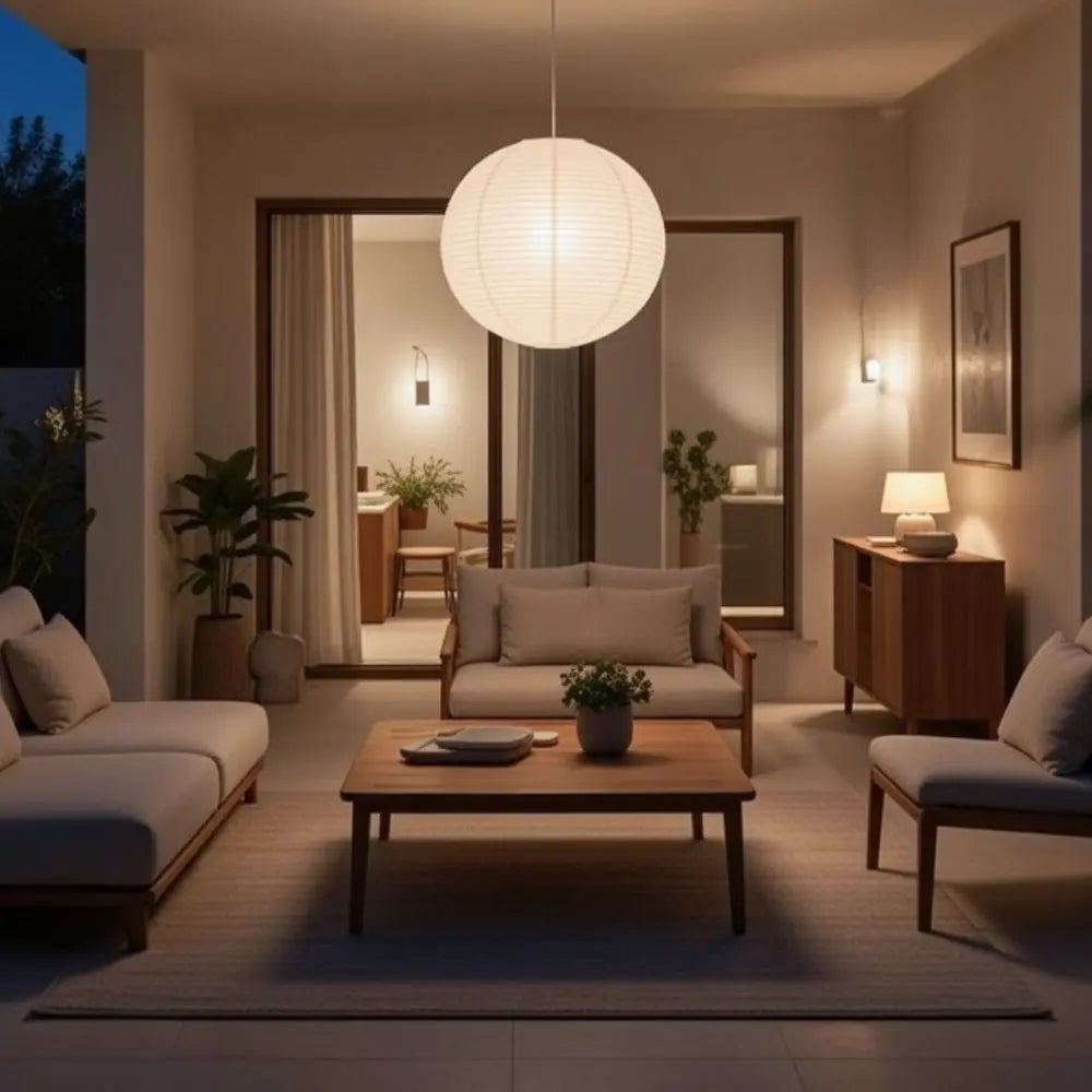 Suspension Luminaire Boule - Design Japandi | Kairo - | Delvanie