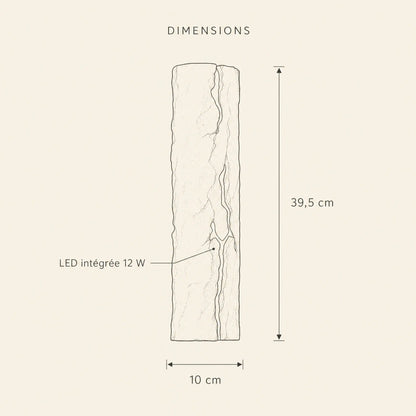Dimensions de l'applique murale Ardélya, 39,5 x 10 cm, LED intégrée 12 W | Delvanie