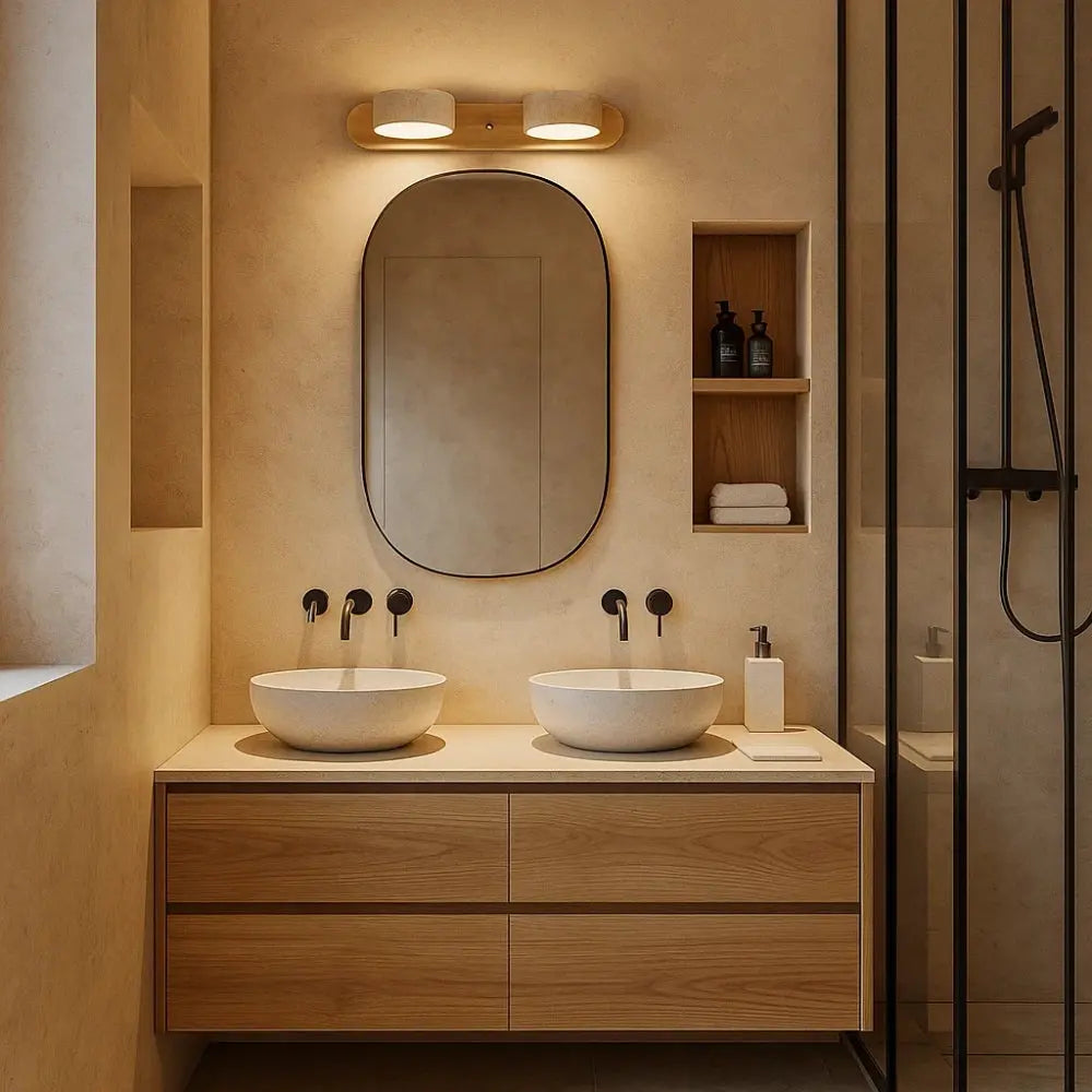 Applique Murale Travertin - Équilibre subtil | Solveta -  |   Delvanie