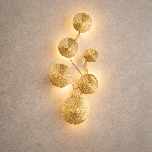 Modern Wall Sconce - Golden Lotus Leaves | Lotuséa