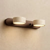 Applique Murale Travertin - Équilibre subtil | Solveta - Noyer / 2 Lumières: Ø 32 cm × H 6 cm |   Delvanie