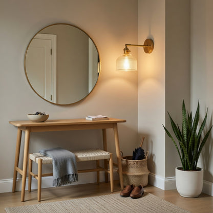 Glass Wall Sconce - Golden Retro Clarity | Verréa