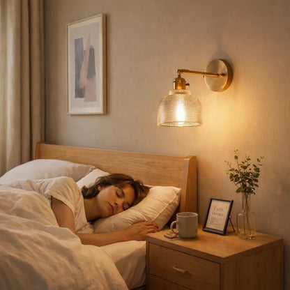 Glass Wall Sconce - Golden Retro Clarity | Verréa