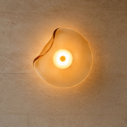 Applique Murale en Verre - Galet Sculpté Organique | Galora