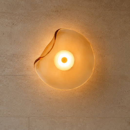 Applique Murale en Verre - Galet Sculpté Organique | Galora