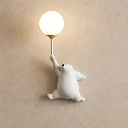 Applique Murale Enfant - Rêve de Lune | Softlight - Front ours blanc |   Delvanie