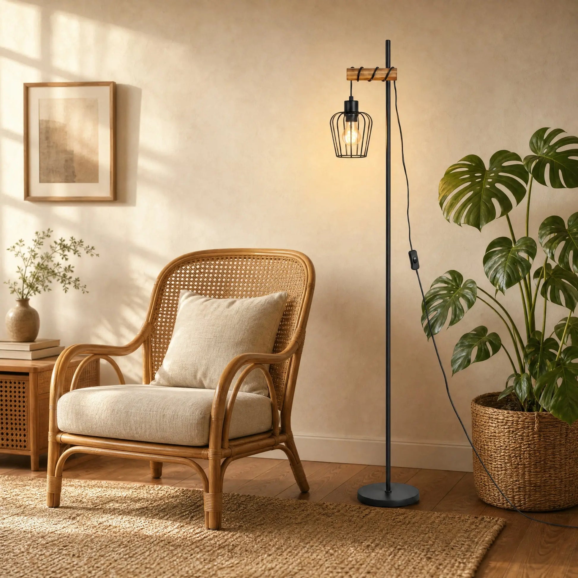 Lampadaire 1 tête dans un coin lecture lumineux | Delvanie