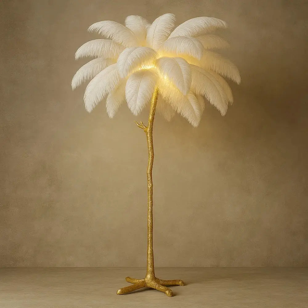 Lampadaire Plume - Plumes d'Autruche Opulentes | Ostrélys -  |   Delvanie