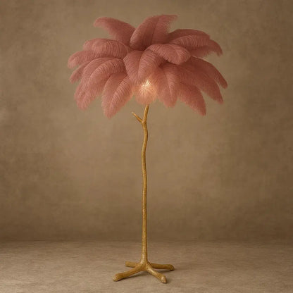 Lampadaire Plume - Plumes d'Autruche Opulentes | Ostrélys -  |   Delvanie