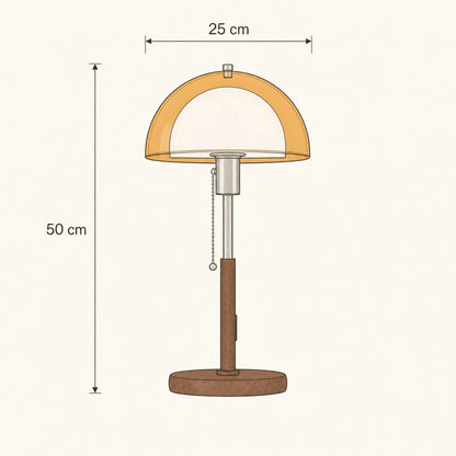 Schéma coté de la lampe abat-jour Danvira, coupole 25 cm et hauteur 50 cm | Delvanie