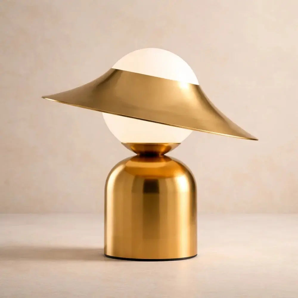 Lampe Champignon Vintage - Dôme doré lumineux | Mycaria -  |   Delvanie