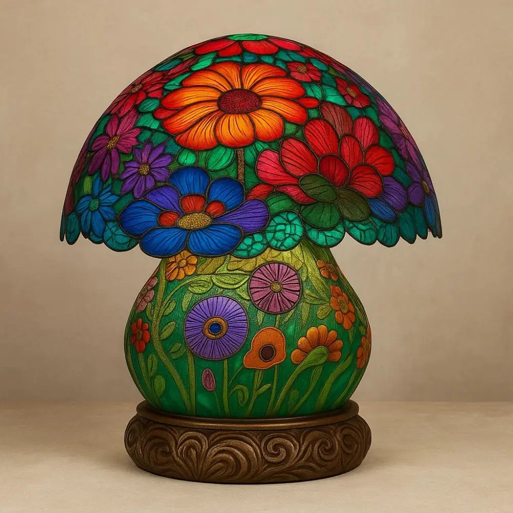 Lampe Champignon - Forêt Enchantée | Lunora - Buisson de fleurs |   Delvanie