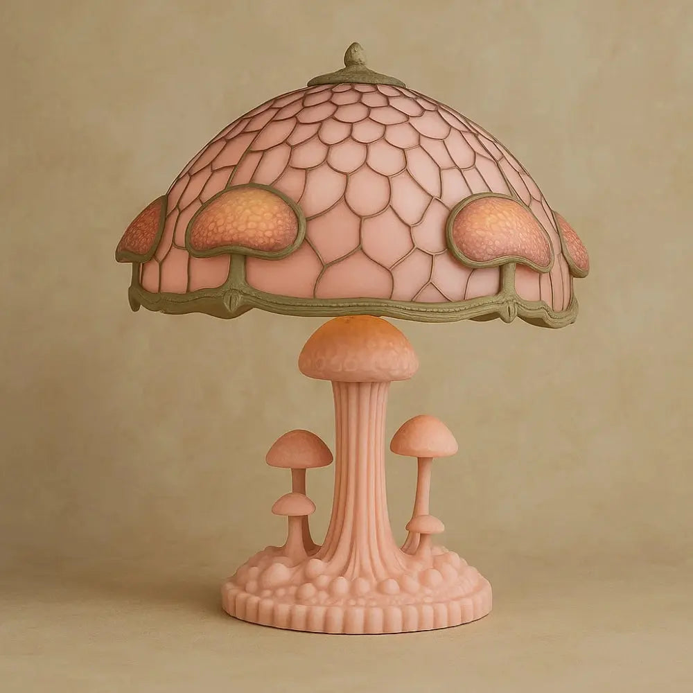 Lampe Champignon - Forêt Enchantée | Lunora - Champignon rose |   Delvanie