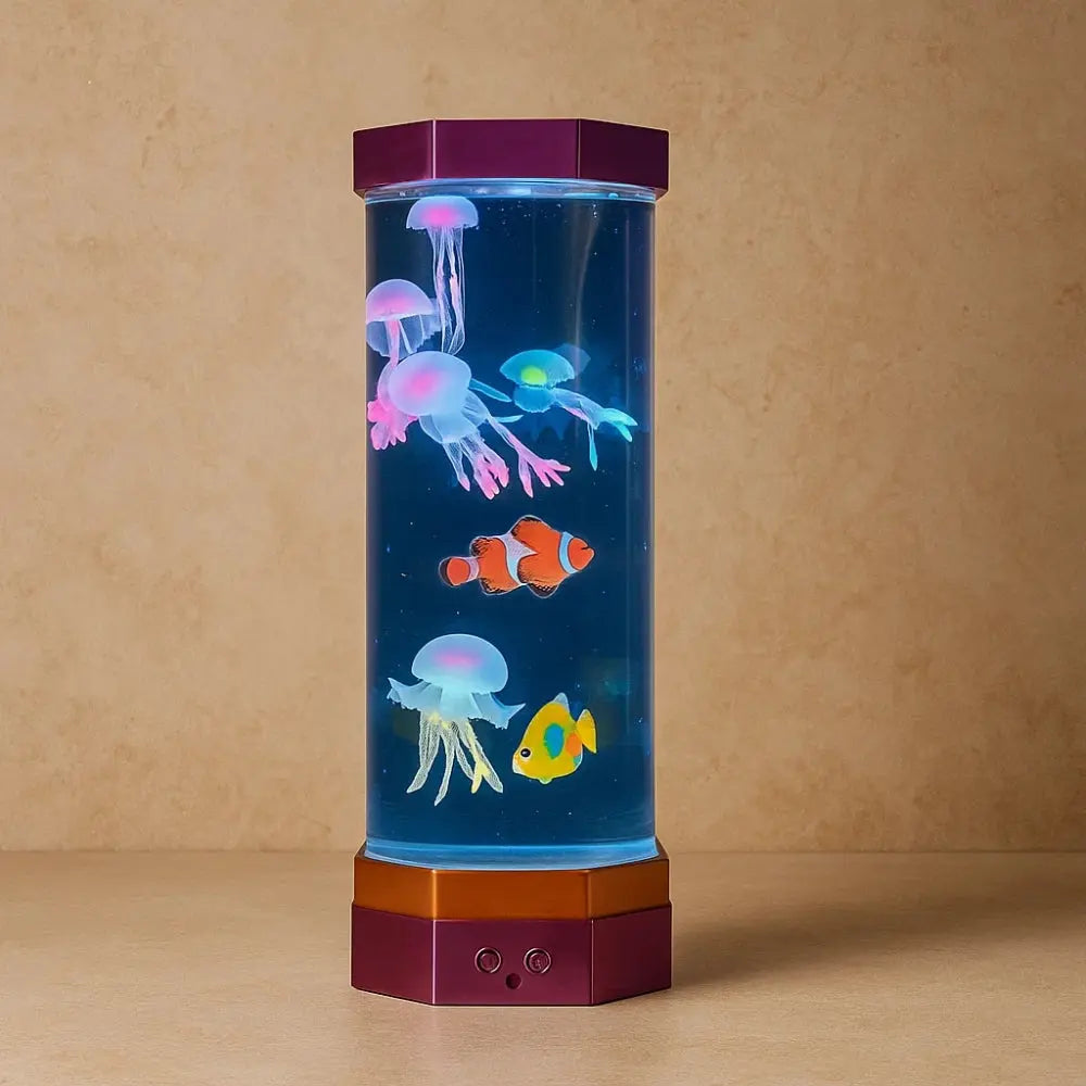 Lampe a lave meduse - Vagues Lumineuses | Oceana - Rouge |   Delvanie