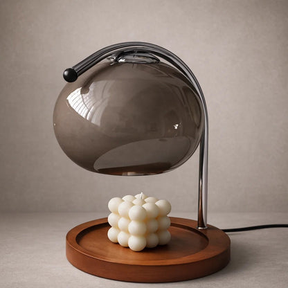 Lampe de Chevet Moderne - Verre Bois Japandi | Yunari -  |   Delvanie