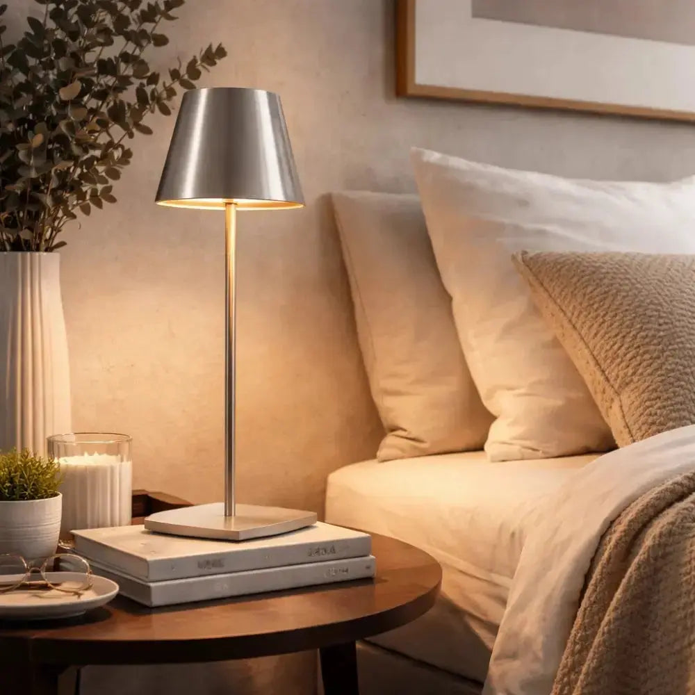 Lampe de Table LED Sans Fil - Élégance Japandi Discrète | Lysora -  |   Delvanie