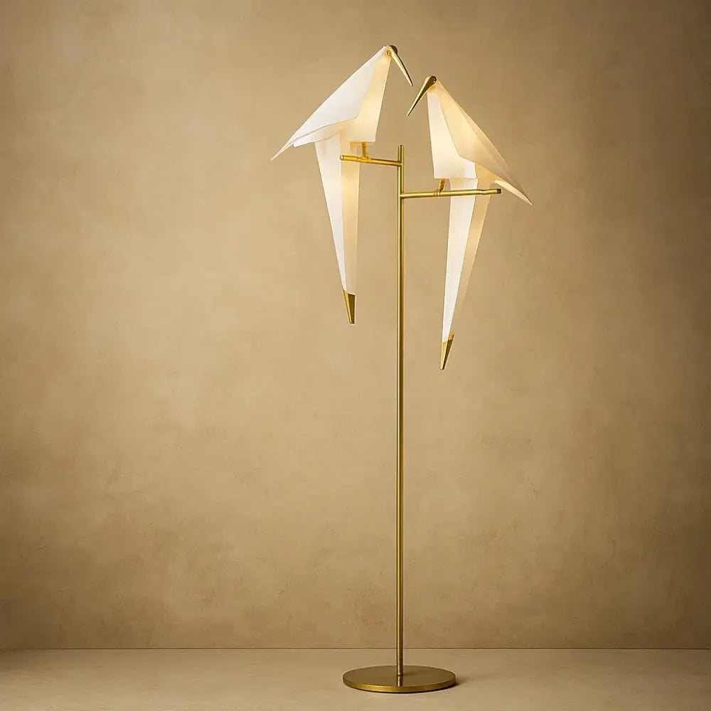 Lampe Design - La lumière perchée | Origami - Lampe double |   Delvanie