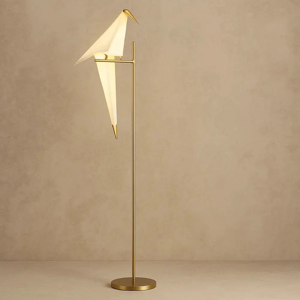Lampe Design - La lumière perchée | Origami - Lampe sur pied |   Delvanie