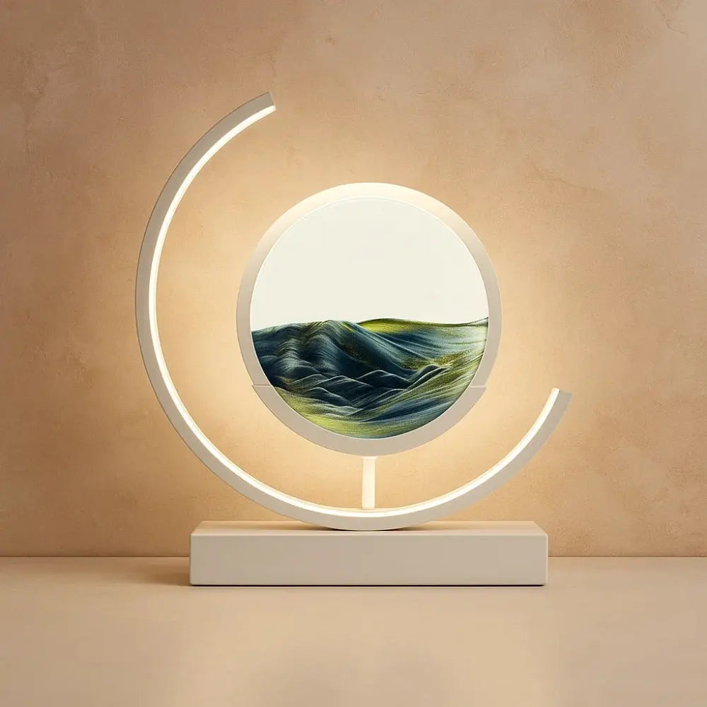 Lampe de Bureau - Voyage Spirituel | Sandora - Blanc / Noir |   Delvanie