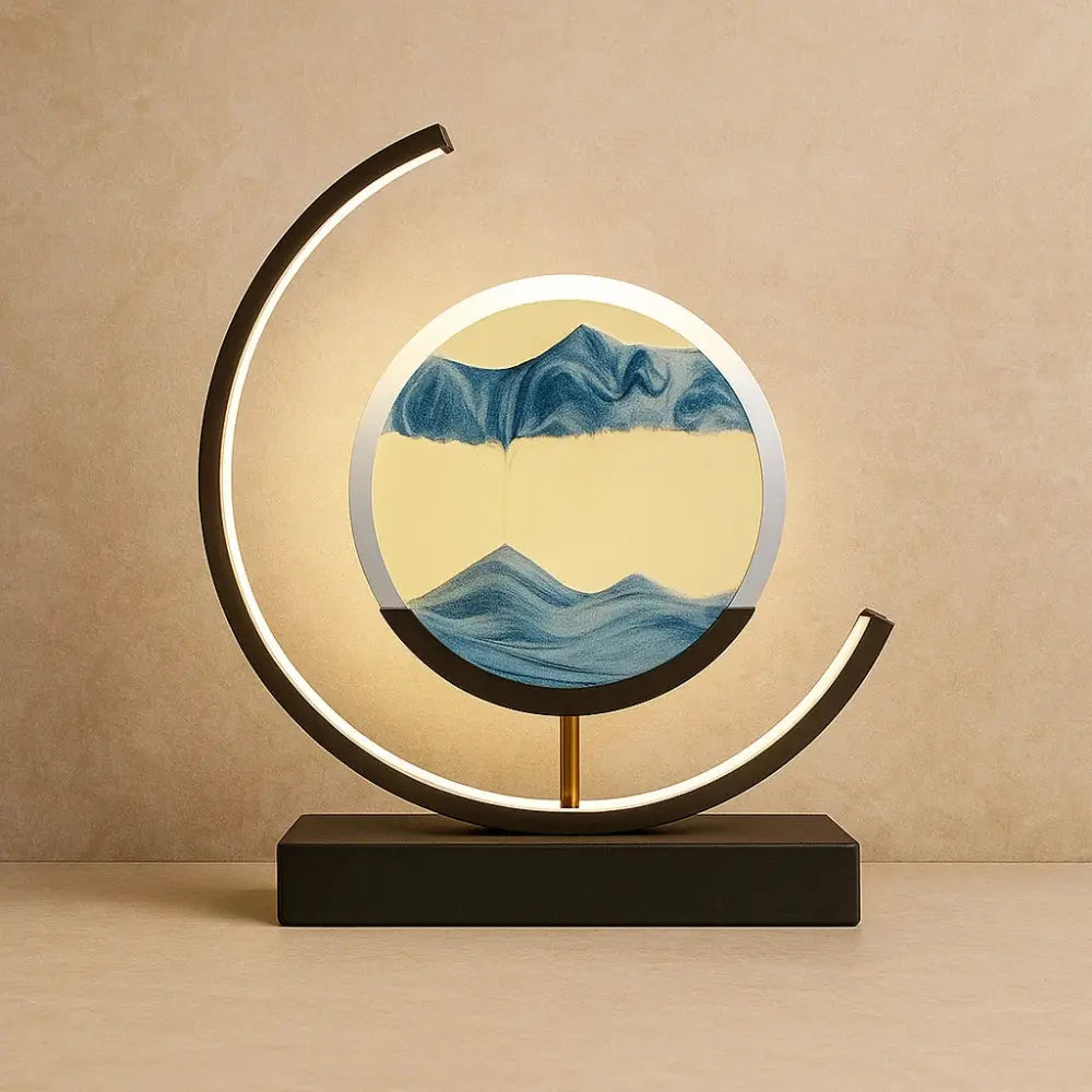 Lampe de Bureau - Voyage Spirituel | Sandora - Noir / Bleu |   Delvanie