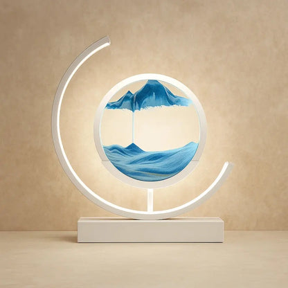 Lampe de Bureau - Voyage Spirituel | Sandora - Blanc / Bleu |   Delvanie