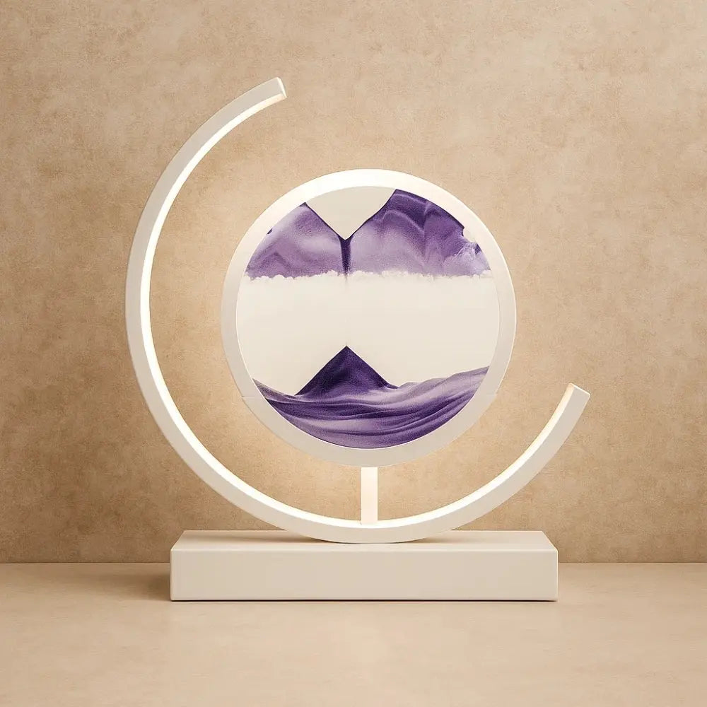 Lampe de Bureau - Voyage Spirituel | Sandora - Blanc / Violet |   Delvanie