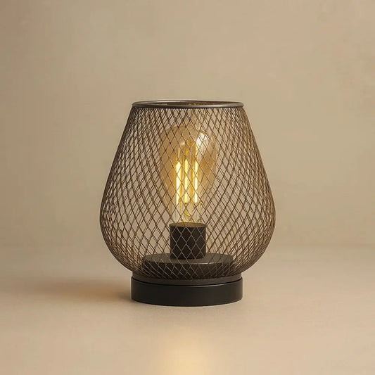 Lampes De Table Sans Fil - Maille Dorée Sculpturale | Dorélya - Rechargeable par USB |   Delvanie