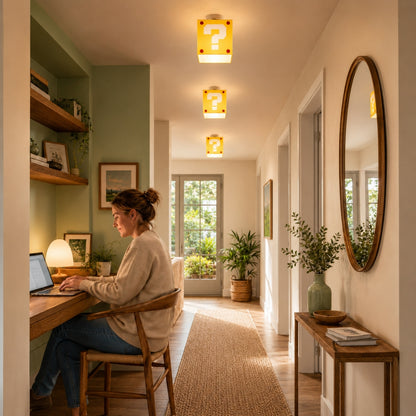 Lampe de Plafond - Cube Ludique Jaune | Quéria