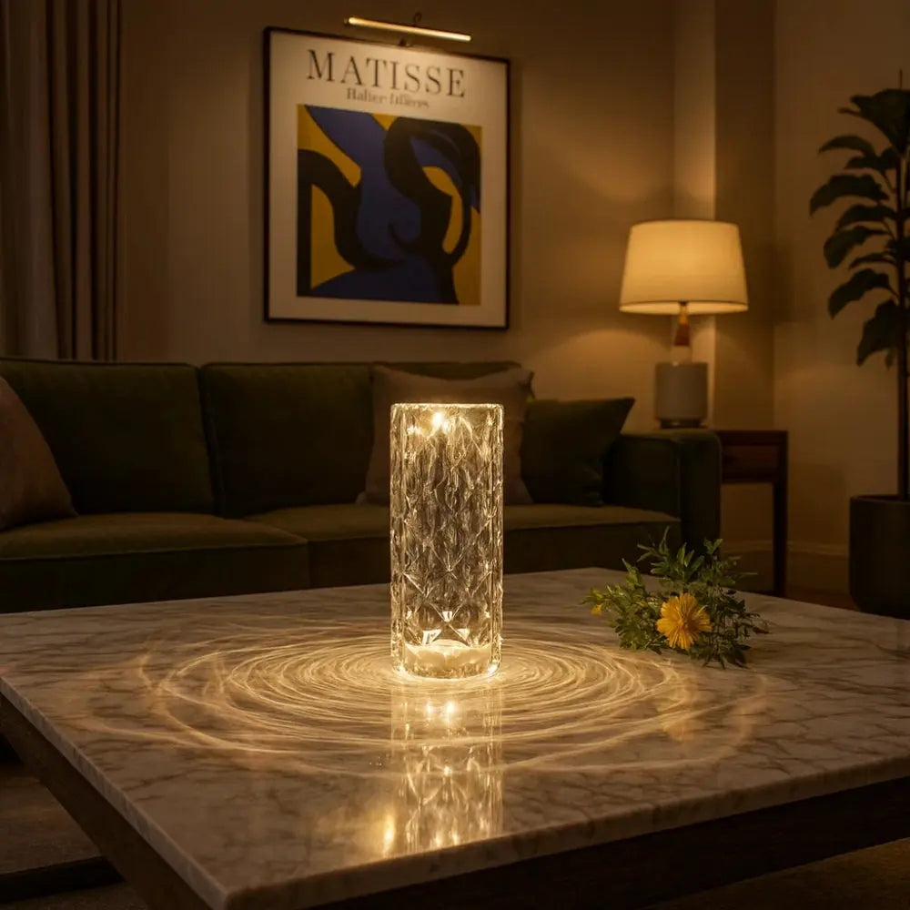 Lampe de Table en Cristal Rose Élégance Chic | Solvyn -  |   Delvanie