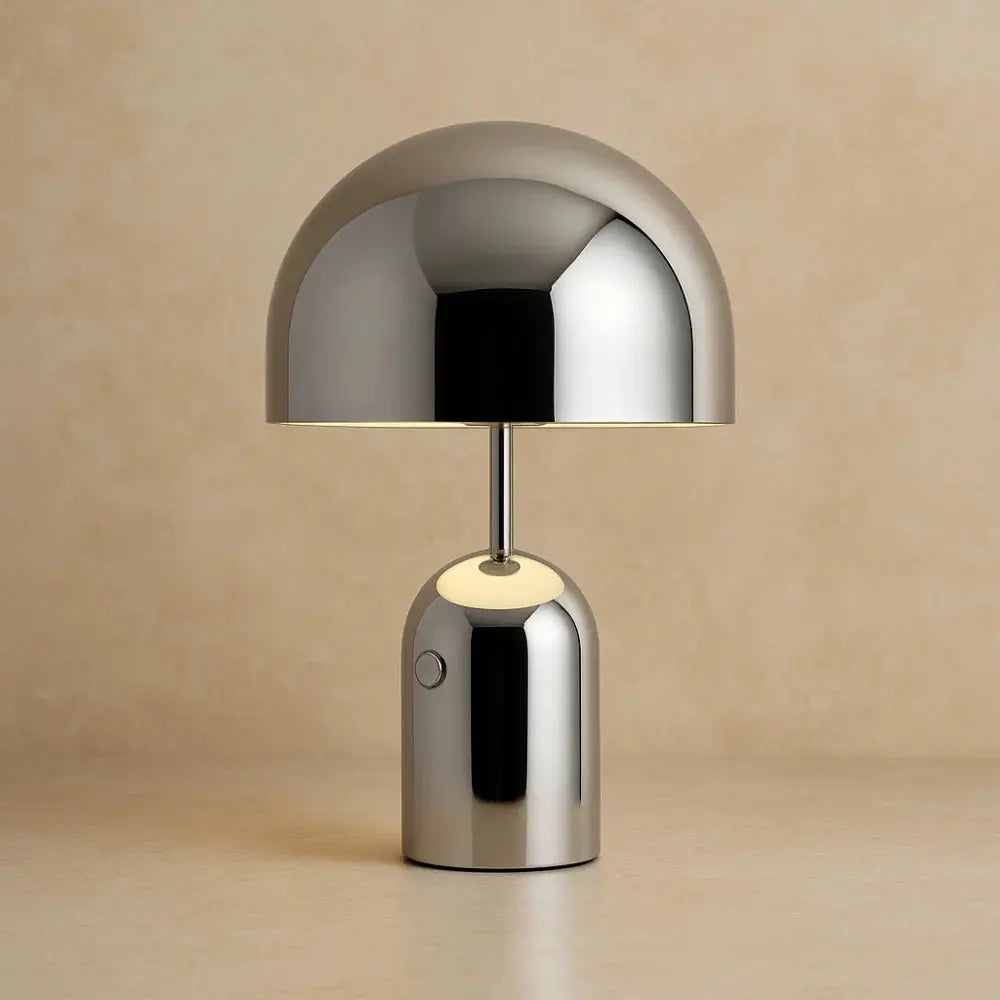 Lampe Champignon Sans Fil - Lueur Champignon Nomade | Morélya - Argenté |   Delvanie