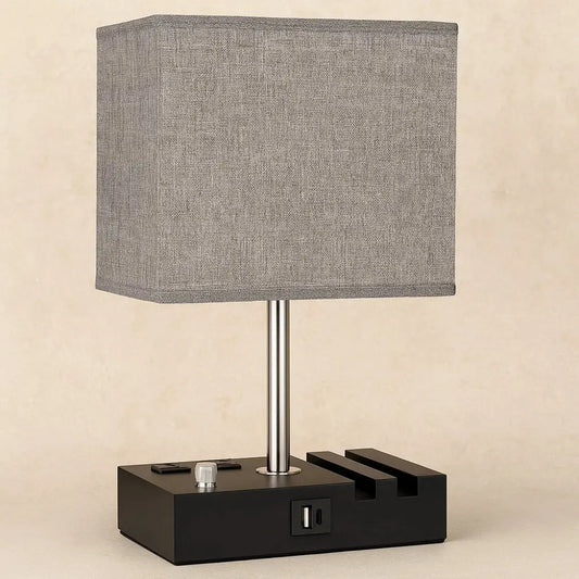 Lampe de Chevet Design - Lueur Chic | Vistara - Gris |   Delvanie