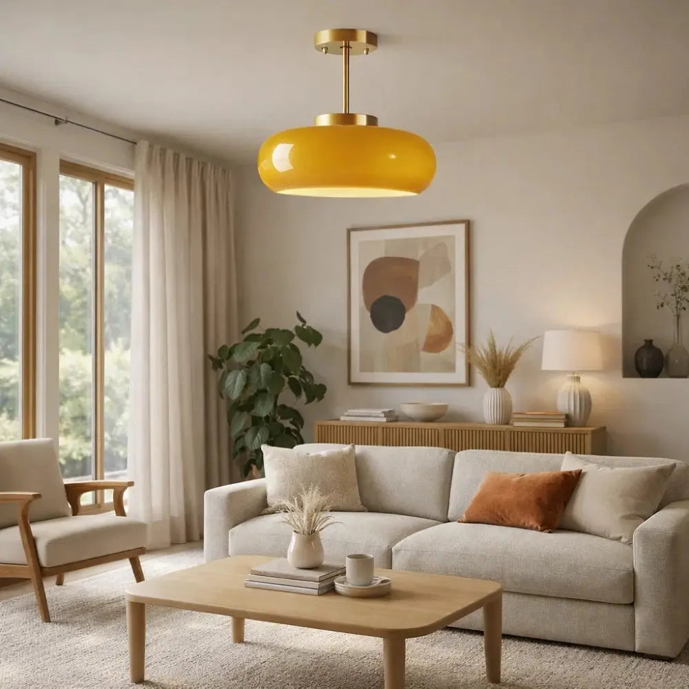 Luminaire Plafonnier - Globe Nordique Doré | Skandira -  |   Delvanie