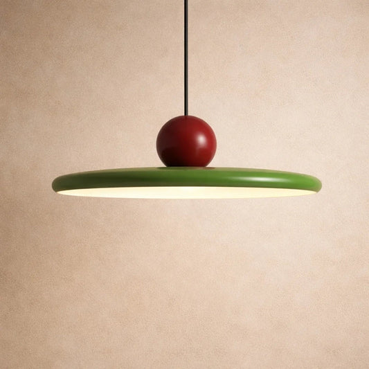 Luminaire Suspension Industriel - Disque Sculptural Laqué | Orbarys -  |   Delvanie
