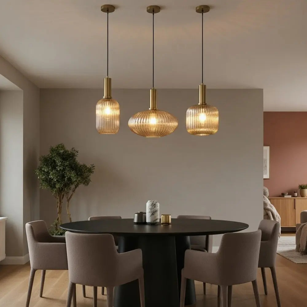 Luminaire Suspension Verre - Coloré Ondes Rétro | Chroméa -  |   Delvanie