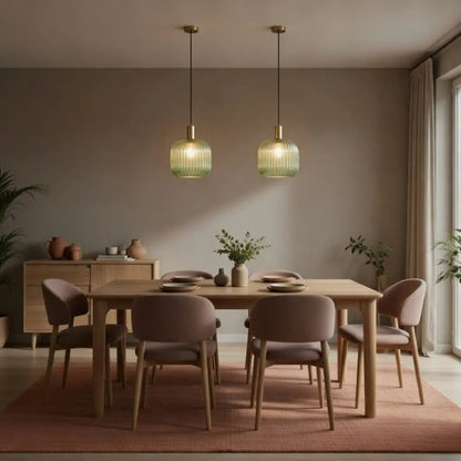 Luminaire Suspension Verre - Coloré Ondes Rétro | Chroméa -  |   Delvanie