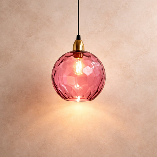 Luminaire Suspension Verre - Sphères Colorées en Cascade | Calyvero -  |   Delvanie