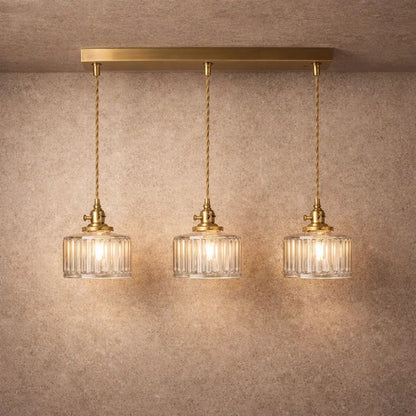 Luminaire Suspension Verre - Verre Cylindrique Vintage | Verrelia -  |   Delvanie