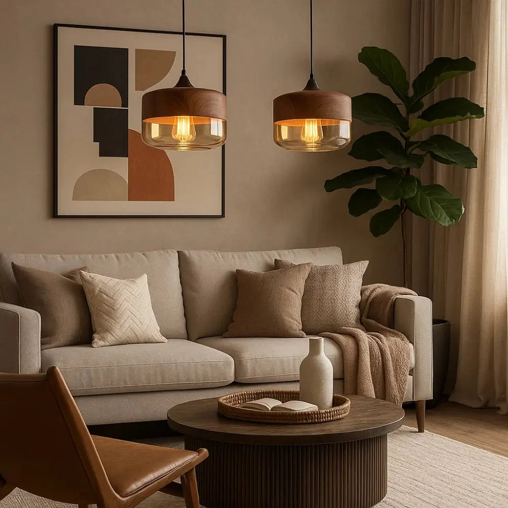 Luminaire en bois suspension - Aura Naturelle | Norwën -  |   Delvanie