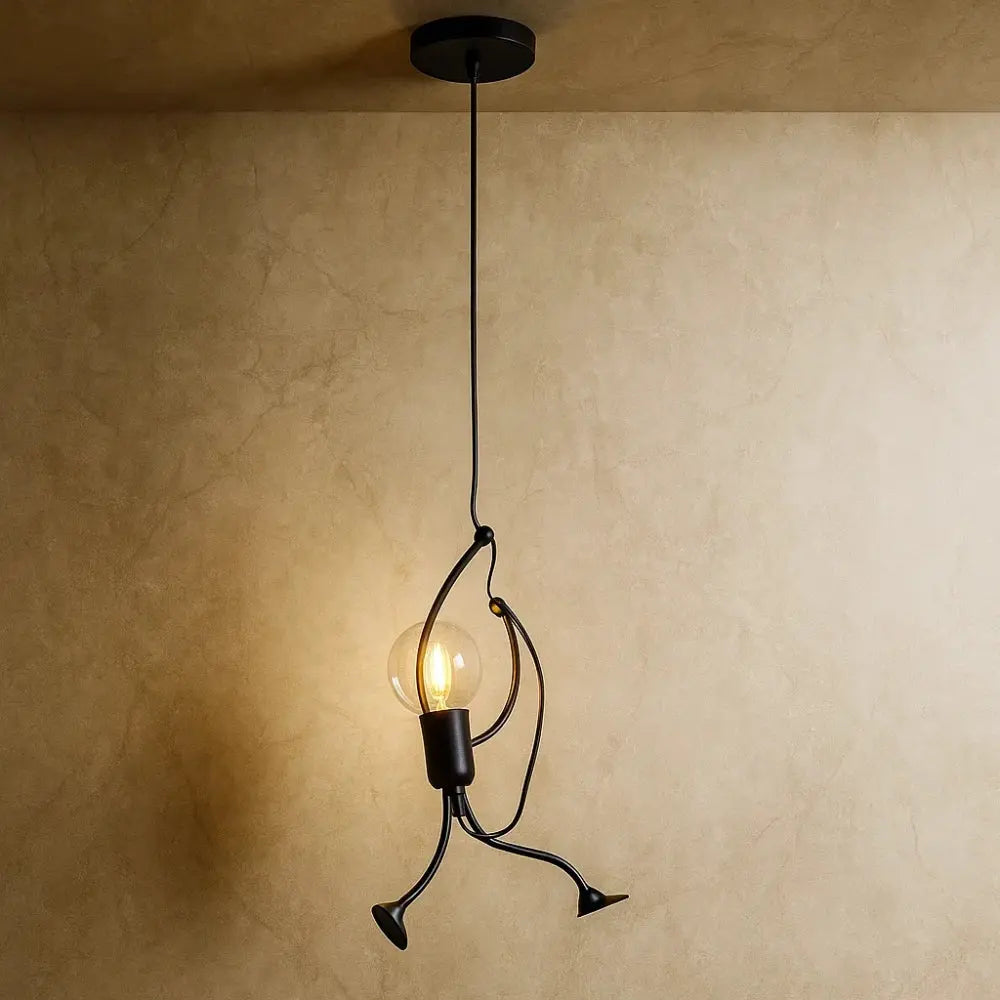 Luminaire Suspension Design - Bonhomme Suspendu | Ironman - Un homme / Blanc froid |   Delvanie