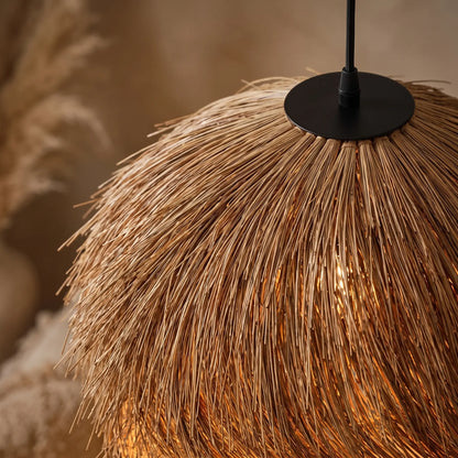 Lustre rotin wabi-sabi Wabéa, détail tressage