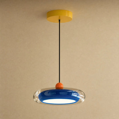 Suspension en verre bleu cobalt à câble ajustable, Prismya | Delvanie