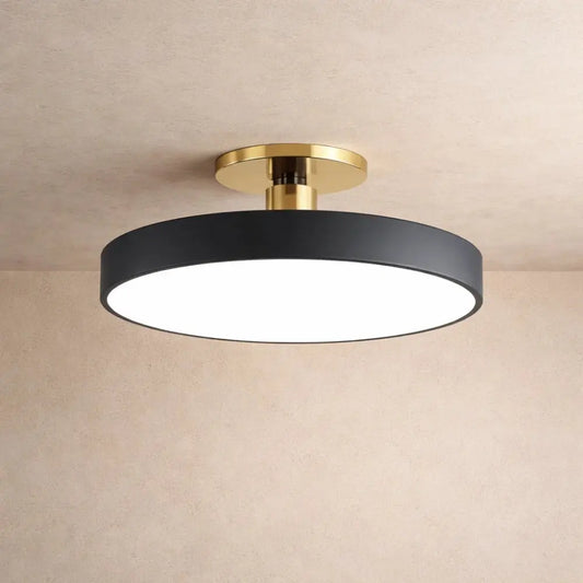 Plafonnier Led Rond - Halo Doré Minimaliste | Auryel -  |   Delvanie