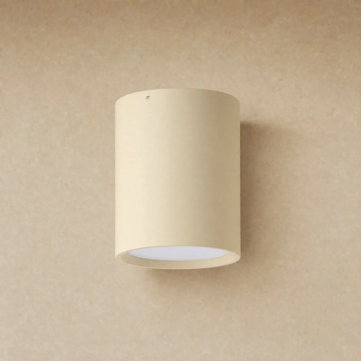 Plafonnier spot cylindrique Crème, métal laqué
