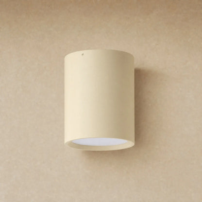 Plafonnier spot cylindrique Crème, métal laqué